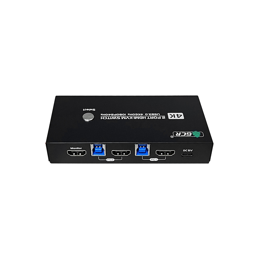 GCR Переключатель KVM HDMI 2.0 2 устройства к 1 монитору 4K60Hz USB 3.0