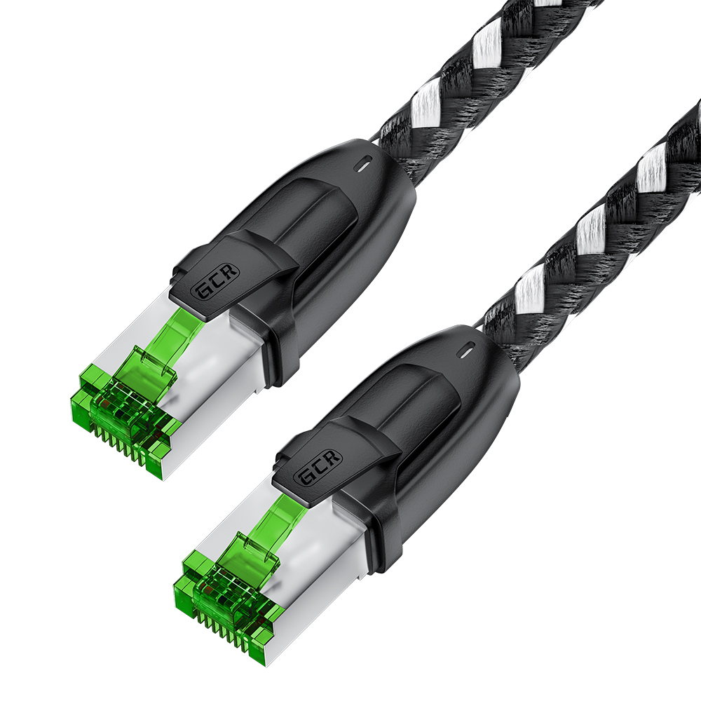 GCR PRO Патч-корд в оплетке текстиль PROF кат.6А UTP медь RJ45 T568B