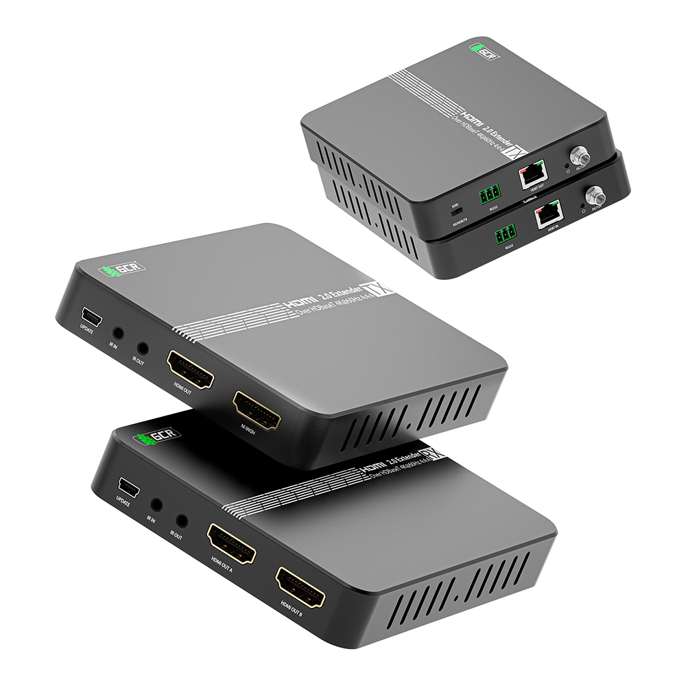 GCR PRO Удлинитель HDMI 2.0  по витой паре HDBaseT 18Гб 4K до 40м 1080P до 70м передатчик + приемник IR RS232