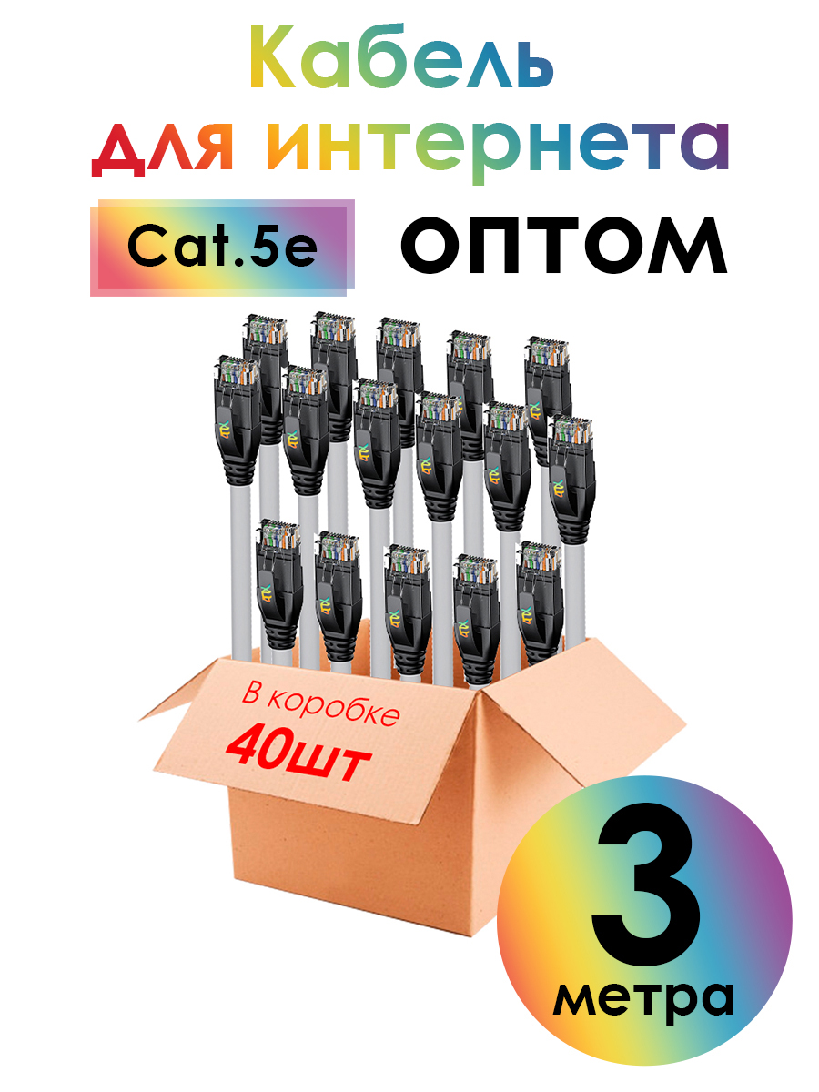 Патч-корд UTP LAN компьютерный кабель для подключения интернета cat 5e RJ45 1Гбит/c