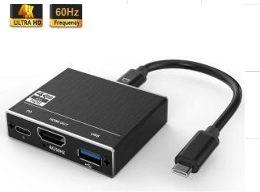 Док-станция 3 в 1 TypeC на HDMI 4K 60Hz + TypeC PD 100W + USB 3.0