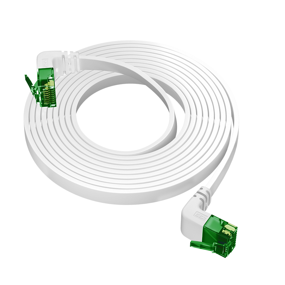 GCR PRO Патч-корд плоский PROF UTP кат.6 угол нижний/нижний LSZH RJ45 T568B