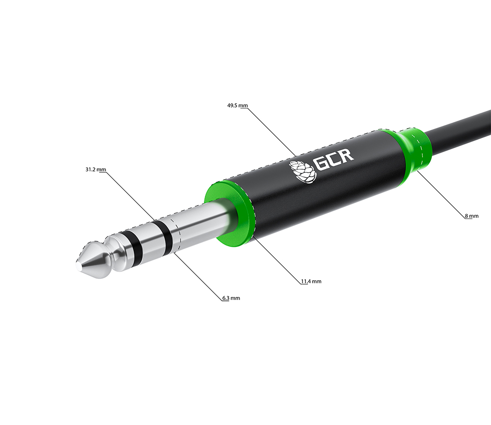 GCR PRO Аудио кабель jack 6,35mm / jack 3,5mm M/M AL корпус