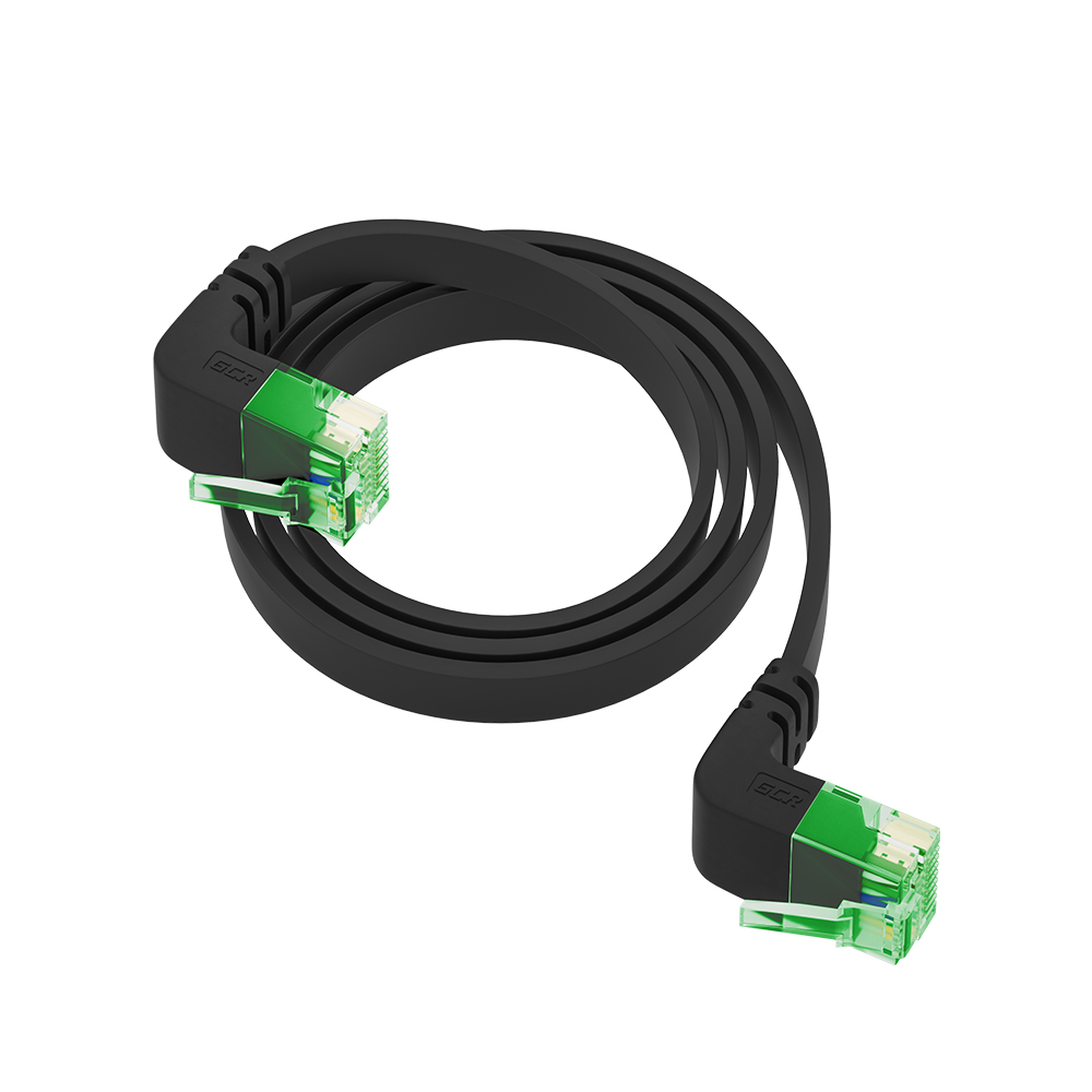 GCR PRO Патч-корд плоский PROF UTP кат.6 угол нижний/нижний LSZH RJ45 T568B