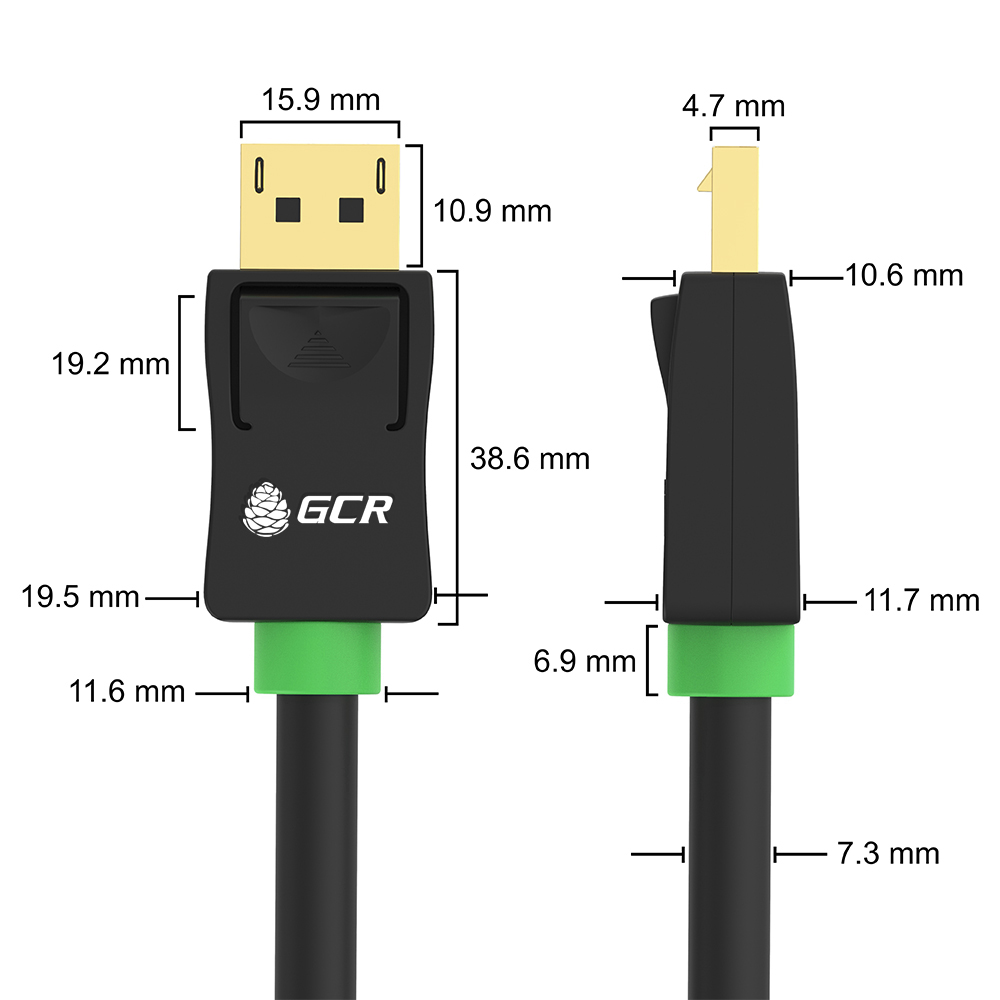 Кабель DisplayPort v1.2 4K 75Hz 5К 30Hz 21 Гбит/с для ТВ PS3 PS4 X-Box 360 Blue-Ray 24K GOLD