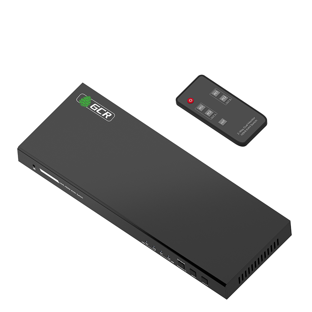 GCR PRO Переключатель KVM HDMI 2.0 2 устройства к 2 мониторам 4K60Hz HDCP 2.2 Hot key & Audio