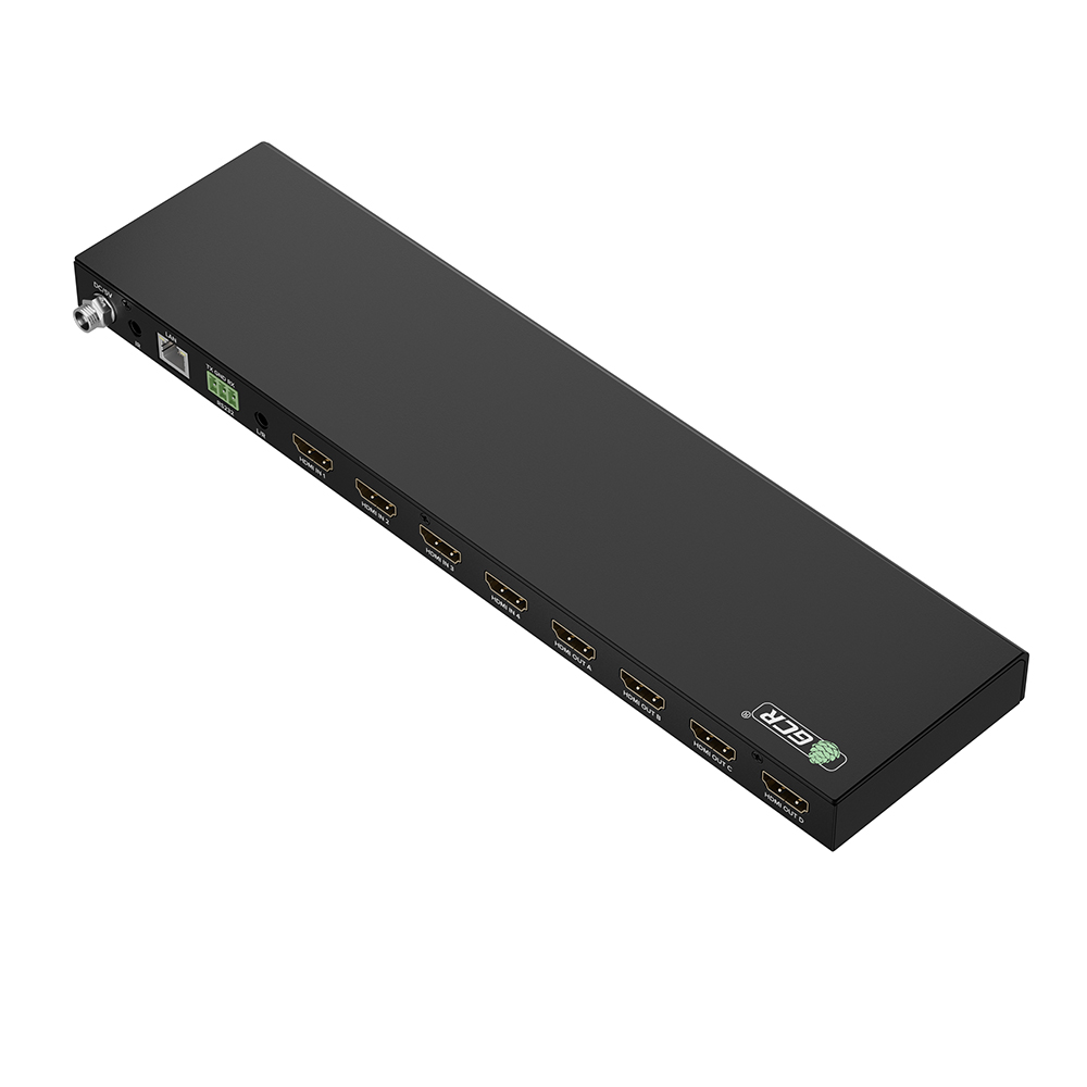 Матричный коммутатор HDMI 4x4 4K 60Hz GCR-VK404 | 4 входа 4 выхода | Переключатель HDMI матрица 4 на 4 | Управление по IP, RS232, ИК-пульт | Поддержка HDR, HDCP 2.2, Dolby Digital