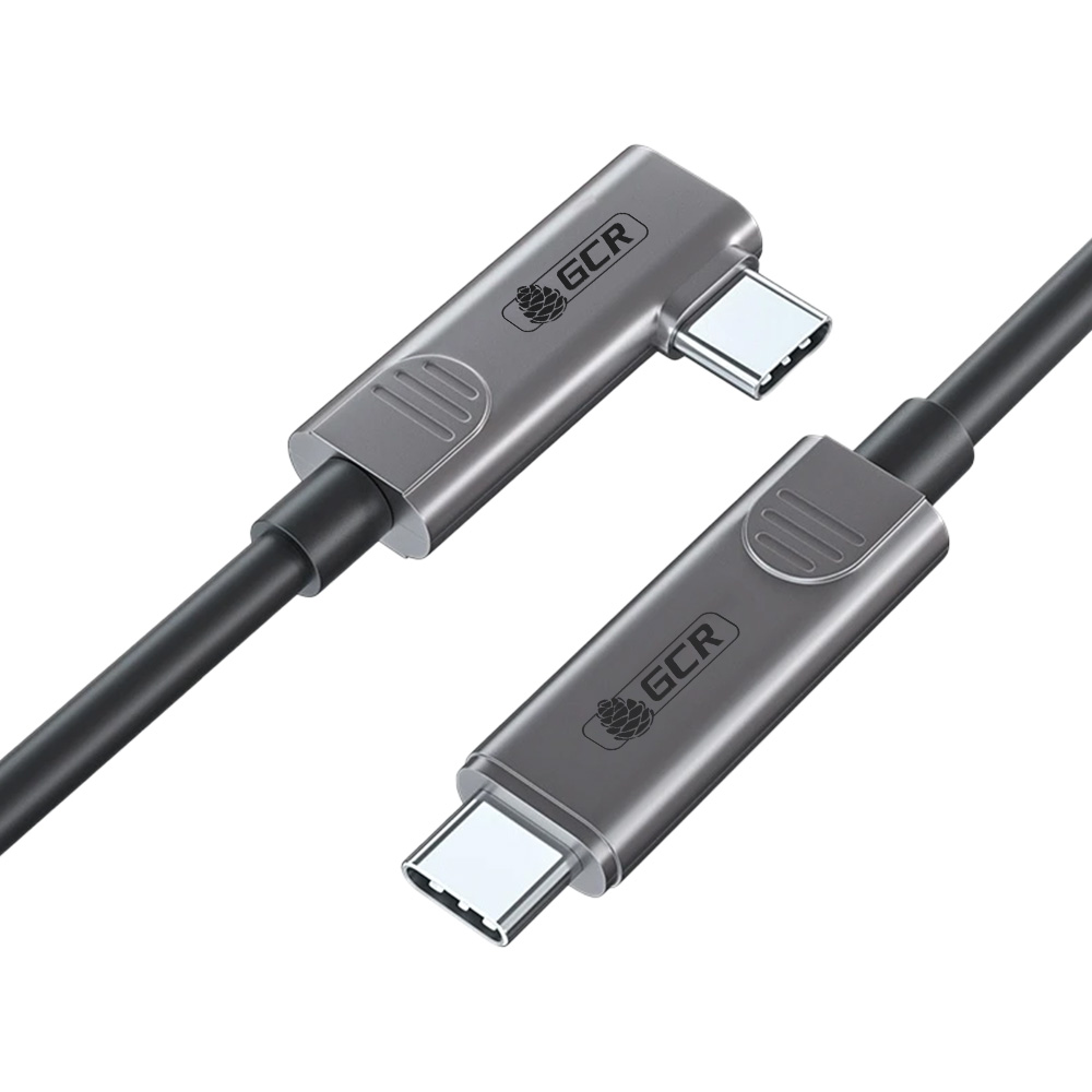 GCR Кабель AOC Type-C оптический VR угловой 4K60Гц 10 Гбит/с PD 60Вт M/M