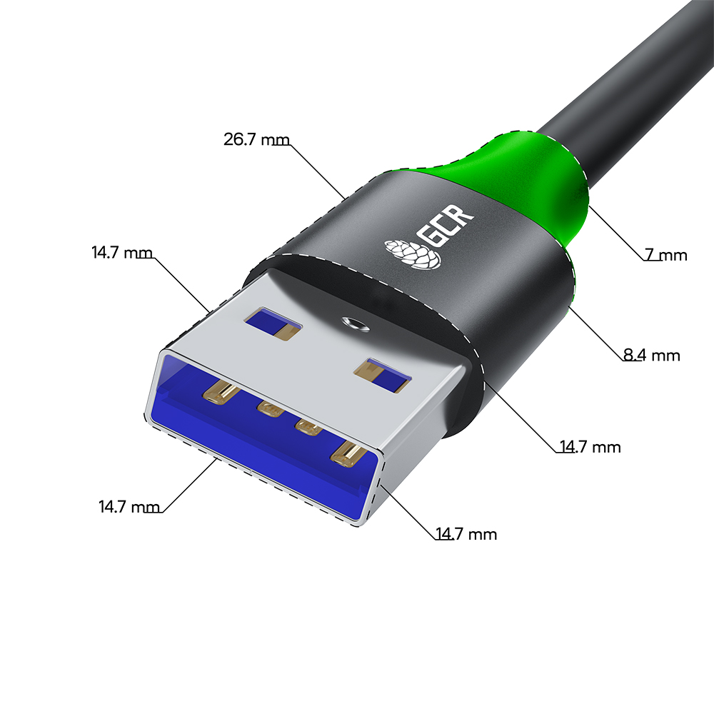 GCR PRO Удлинитель USB 3.0 AM/AF 5 Гбит экран армирование