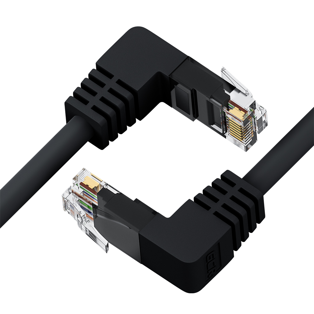 Патч-корд нижний угол/нижний угол UTP cat.5e 1 Гбит/с RJ45 LAN компьютерный кабель для интернета контакты 24 GOLD
