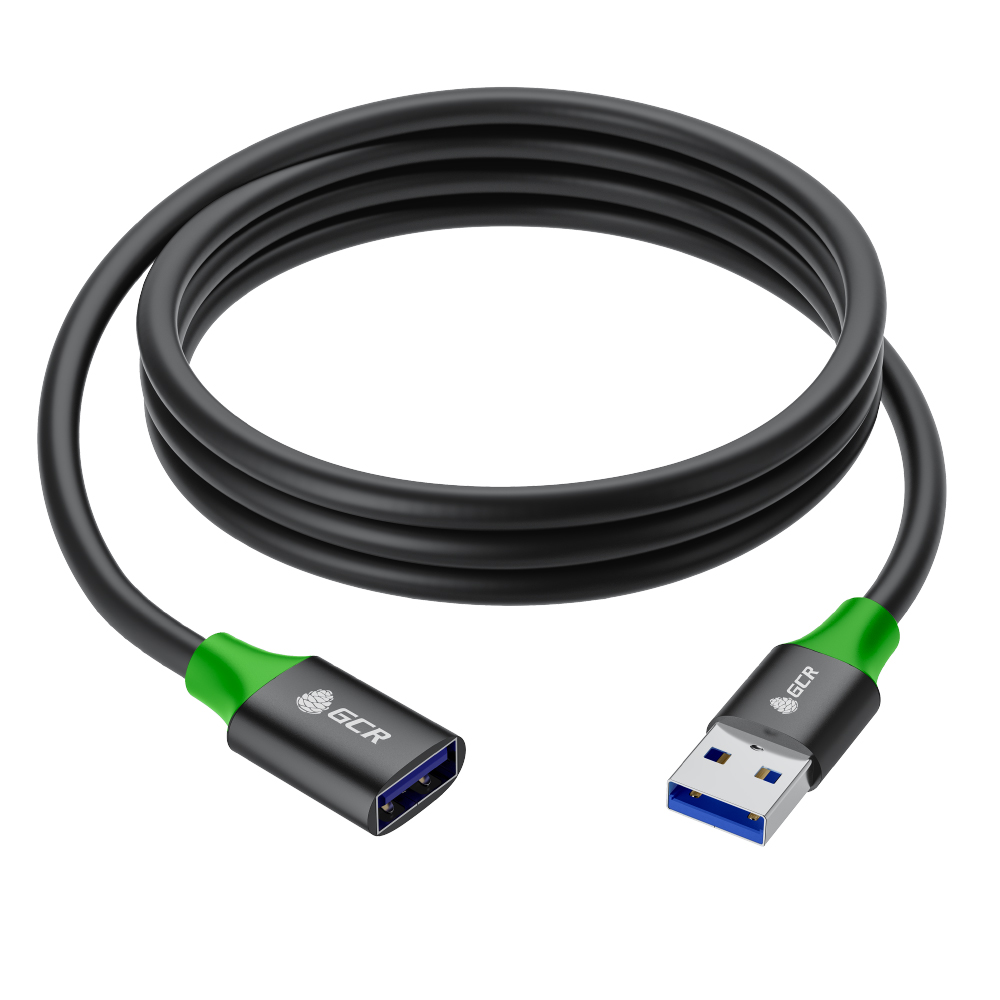 GCR PRO Удлинитель USB 3.0 AM/AF 5 Гбит экран армирование