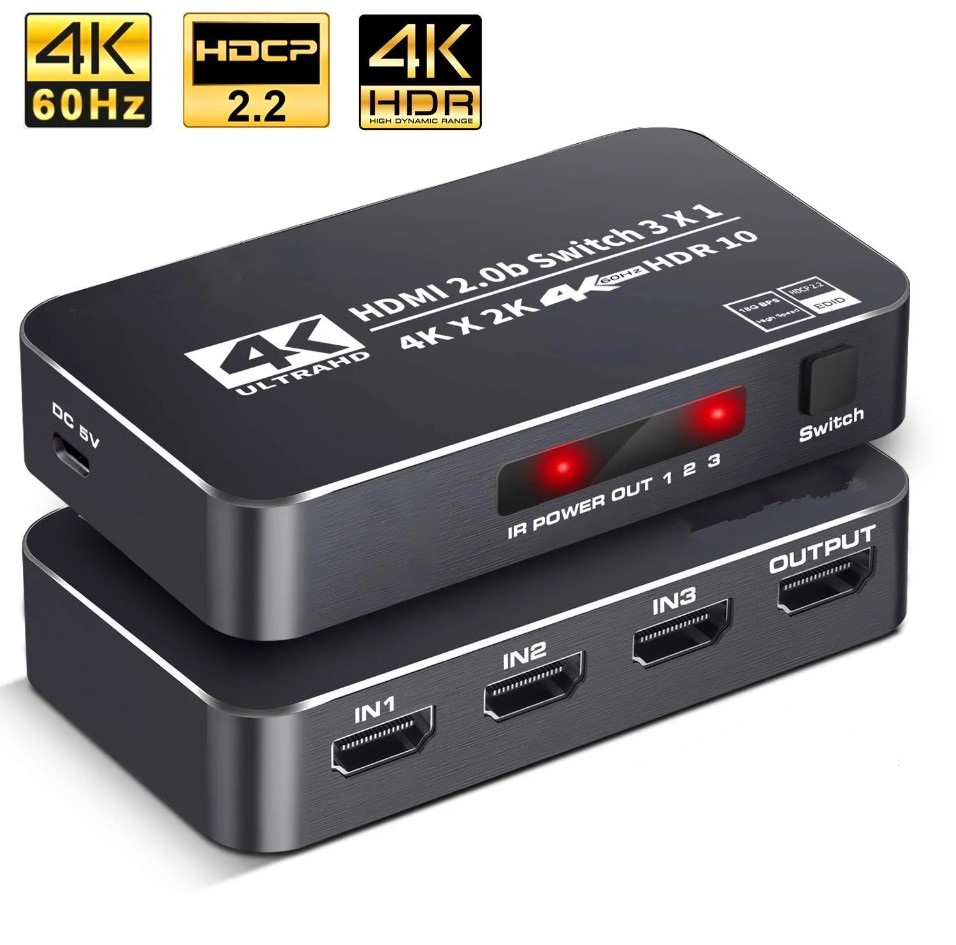 Переключатель HDMI 2.0 3x1 UHD 4K@60Hz  для PS4