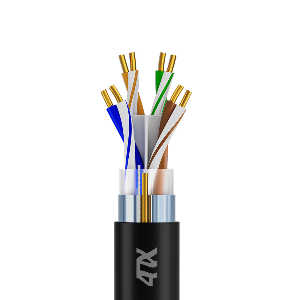 4PH Кабель LAN витая пара 10m F/UTP кат.6A медь 4х2х0,57(23AWG) одножильный(Solid) LSZH черный