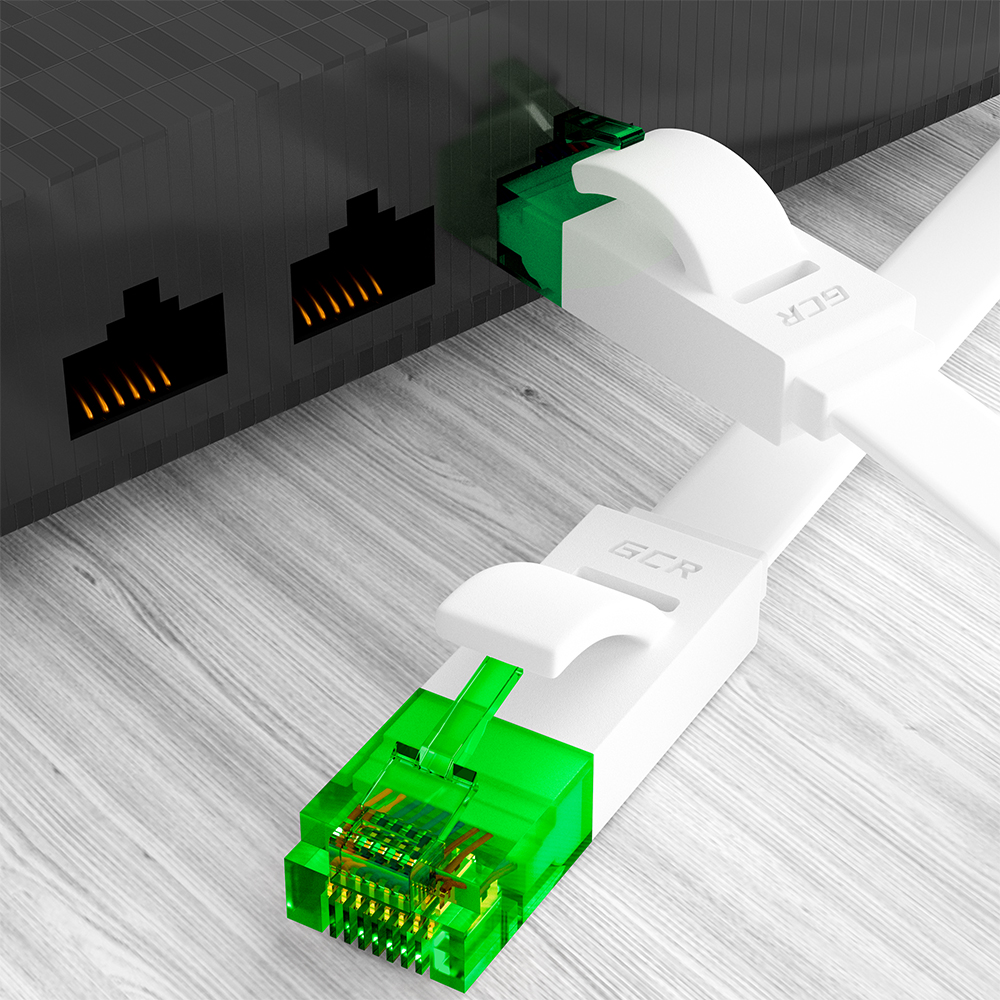 Патч-корд PROF плоский UTP cat.6 10 Гбит/с RJ45 LAN компьютерный кабель для интернета медный контакты 24K GOLD