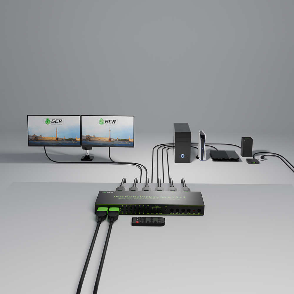 GCR PRO HDMI 2.0 Матрица переключатель 6х2 4K