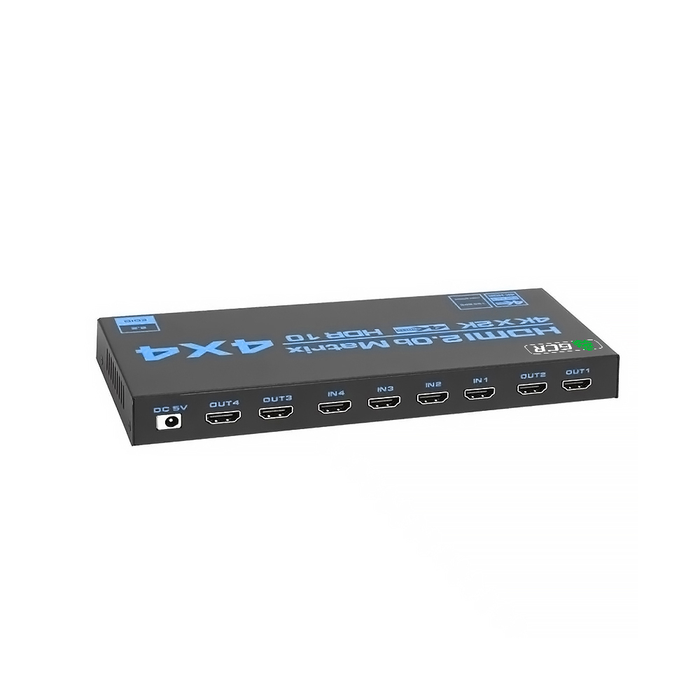 GCR PRO Матричный переключатель HDMI 2.0 4x4 4K60Hz HDCP2.2 18G IR RS232