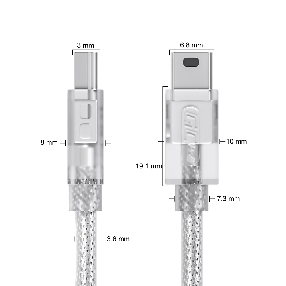 Профессиональный кабель USB 2.0 AM / Mini USB прозрачный ферритовые фильтры для зарядки и подключения регистратора навигатора фотоаппарата