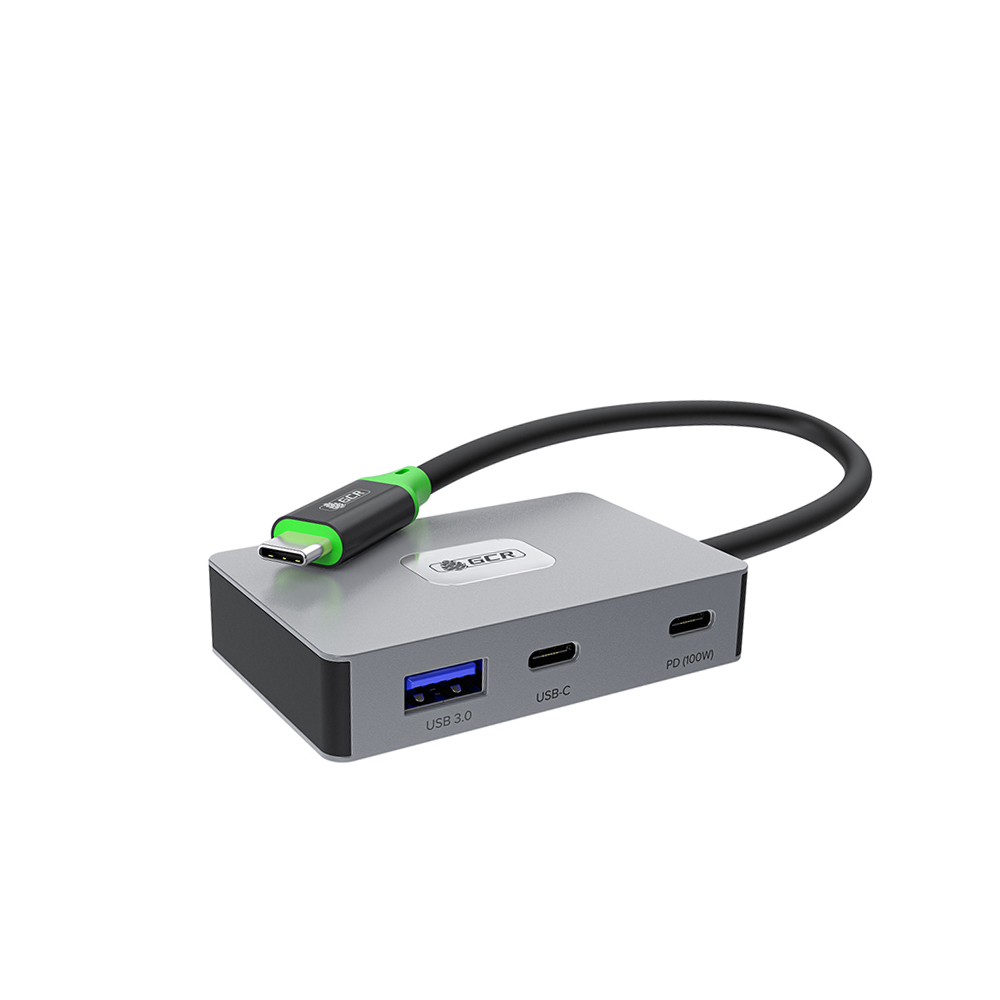 GCR PRO Док-станция 5в1 USB Type-C на 2*Type-C PD 100W/OTG + 3*USB3.0