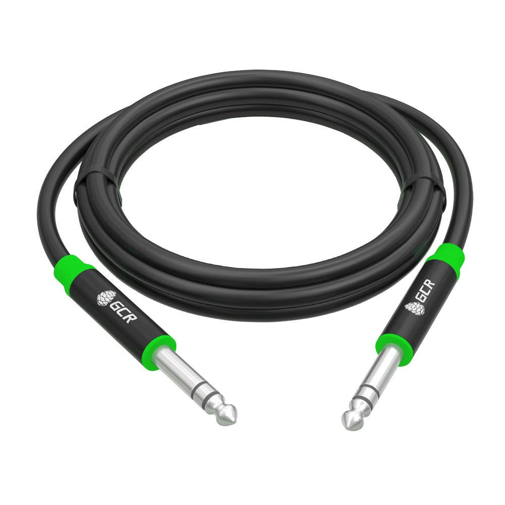 Кабель аудио STEREO jack 6,35mm M - jack 6,35mm M для микрофона электрогитары микшера