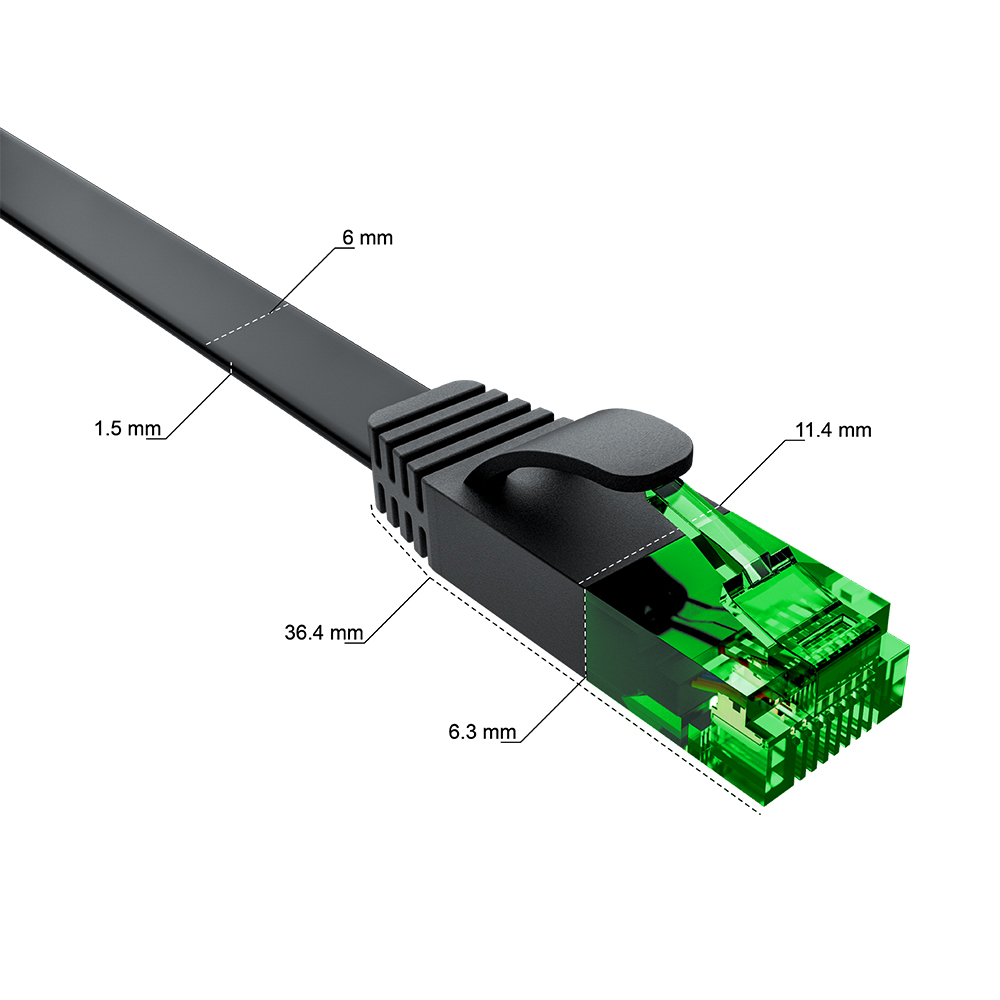 GCR PRO плоский UTP Патч-корд кат.6 LSZH PROF прямой медь литой RJ45 T568B