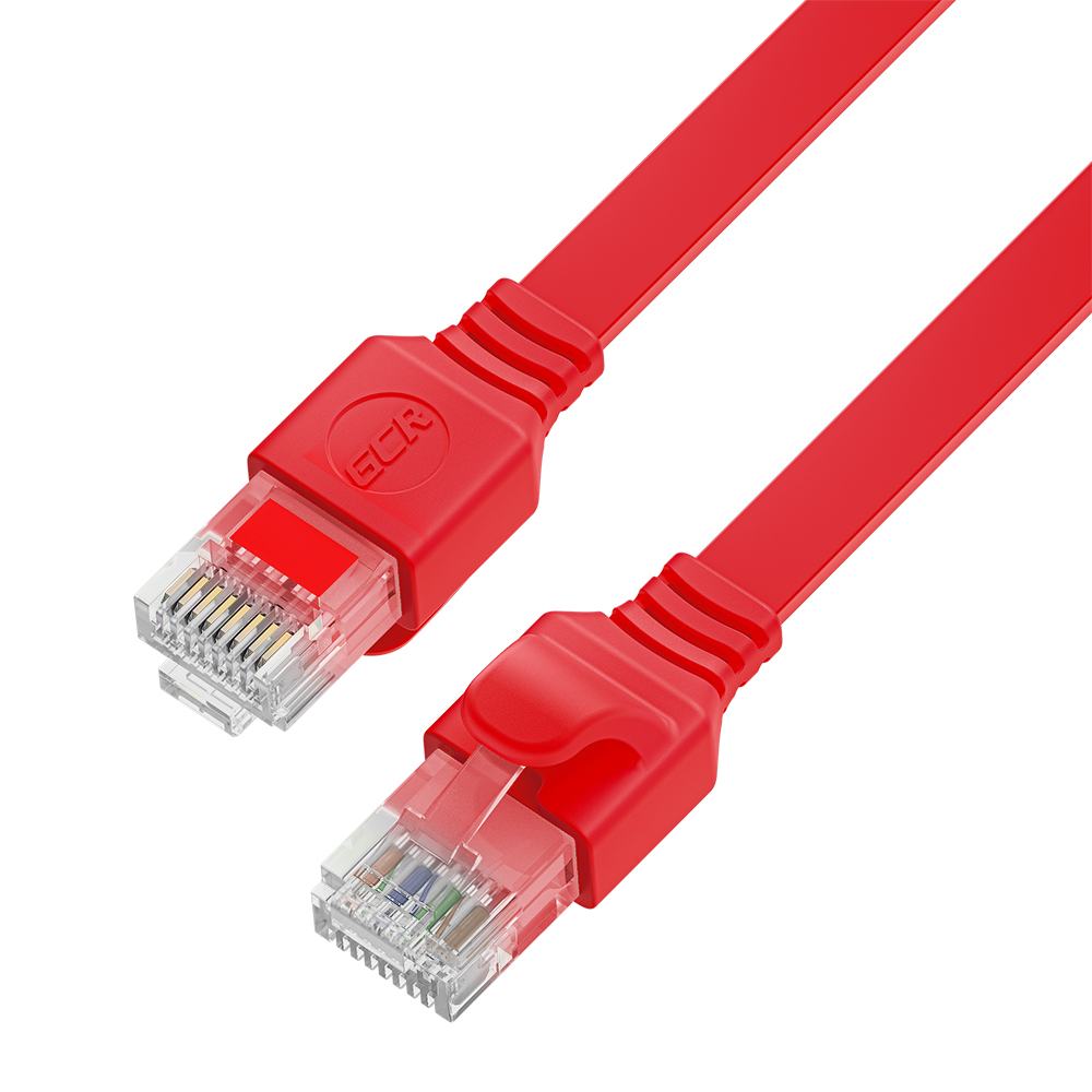 Патч-корд PROF плоский UTP cat.6 10 Гбит/с RJ45 LAN компьютерный кабель для интернета медный контакты 24K GOLD
