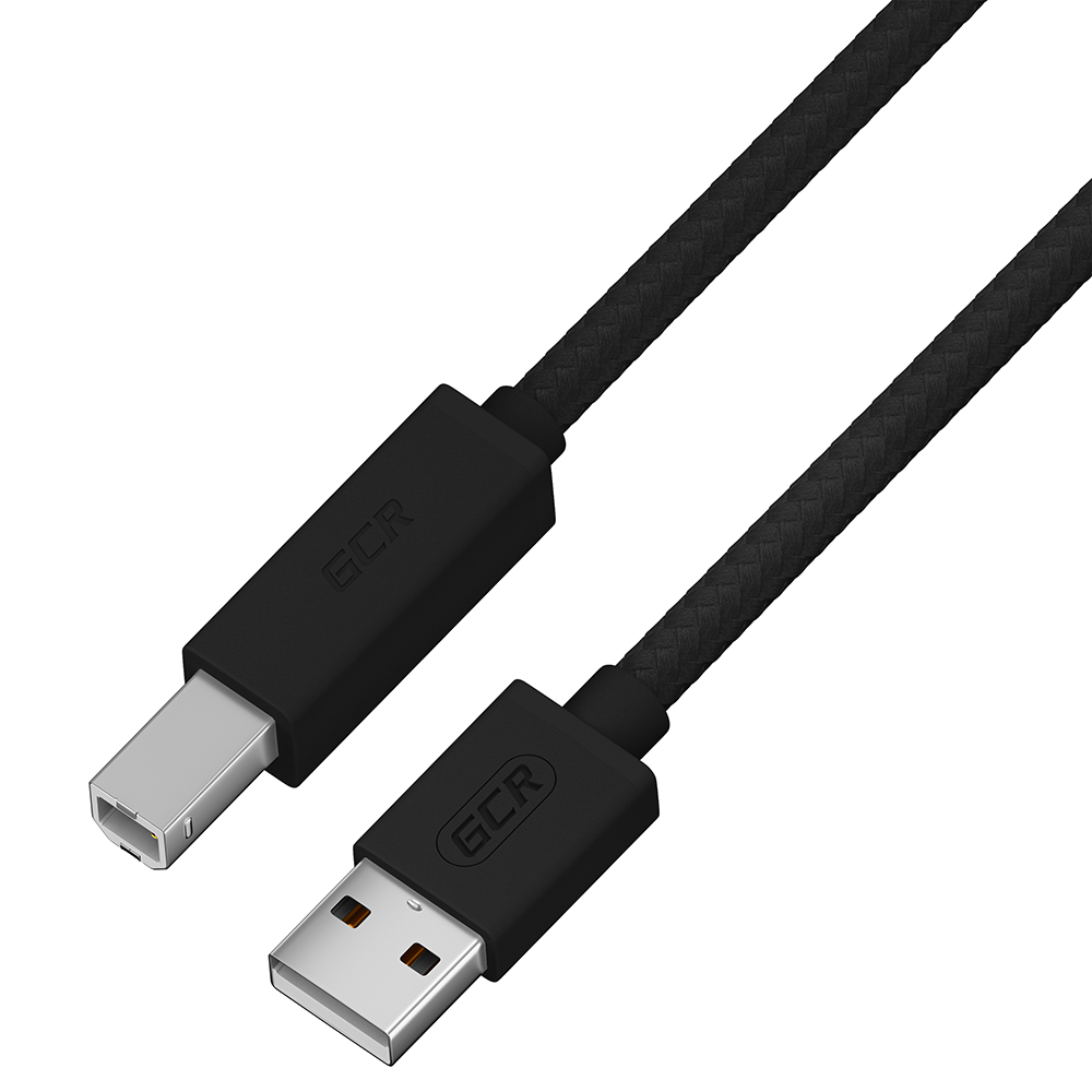 GCR PRO Кабель нейлон USB 2.0 AM/BM экран армирование