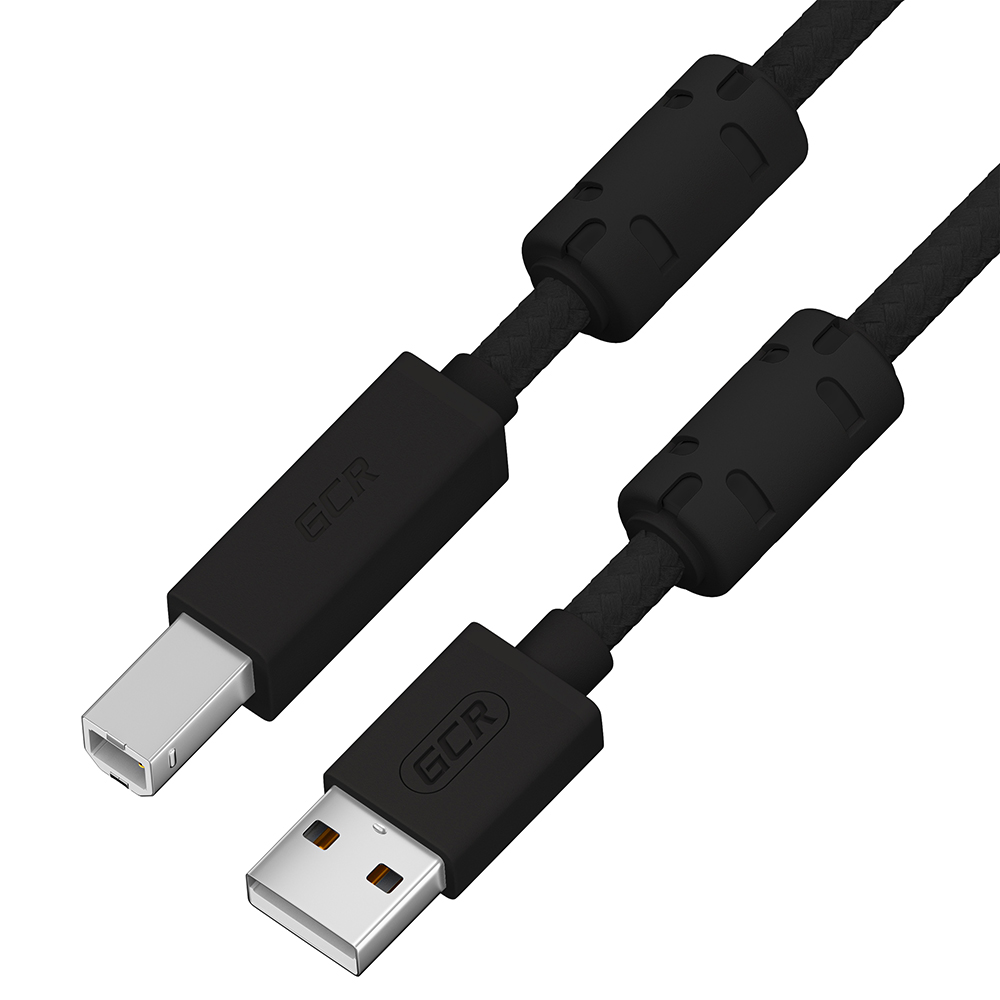 GCR PRO Кабель нейлон USB 2.0 AM/BM экран армирование