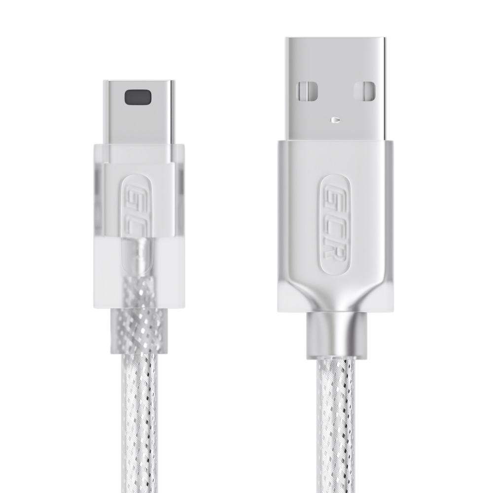 Профессиональный кабель USB 2.0 AM / Mini USB прозрачный ферритовые фильтры для зарядки и подключения регистратора навигатора фотоаппарата