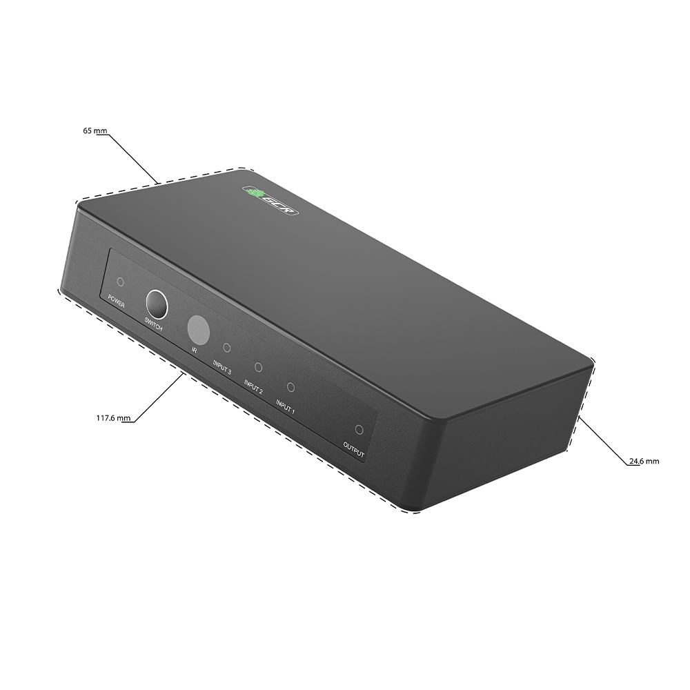 Переключатель HDMI 2.0 3 устройства к 1 монитору 4K60Hz 4:4:4 HDCP 2.2