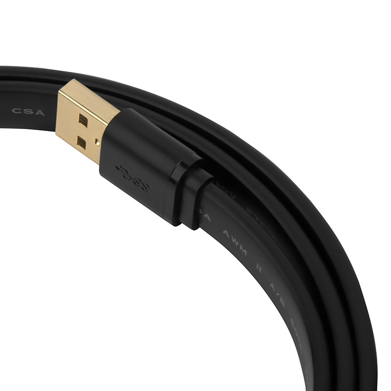 GCR PRO Кабель плоский USB 2.0 AM/AM GOLD экран