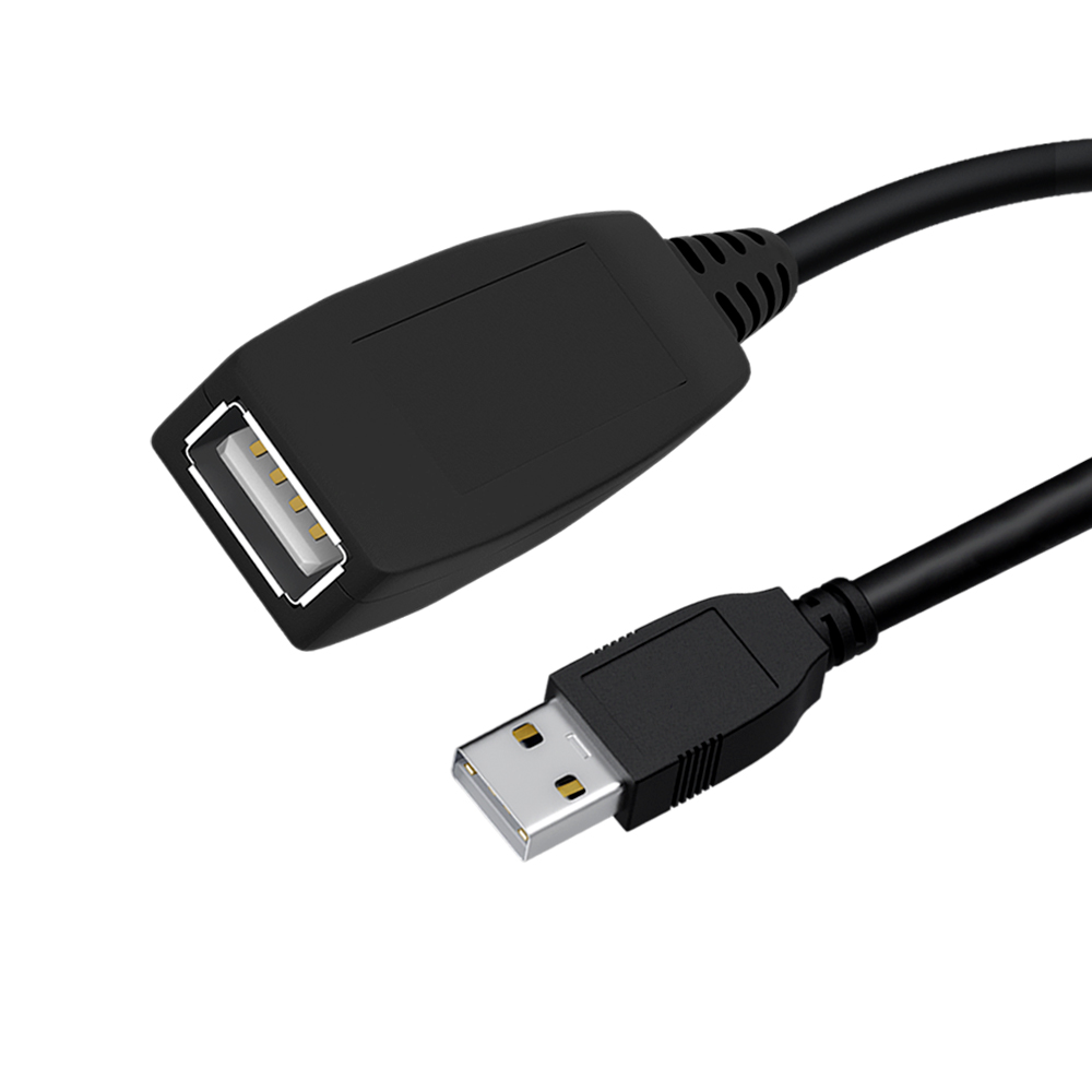 Активный удлинитель USB 2.0 AM / AF кабель с усилителем сигнала + разъём для доп.питания