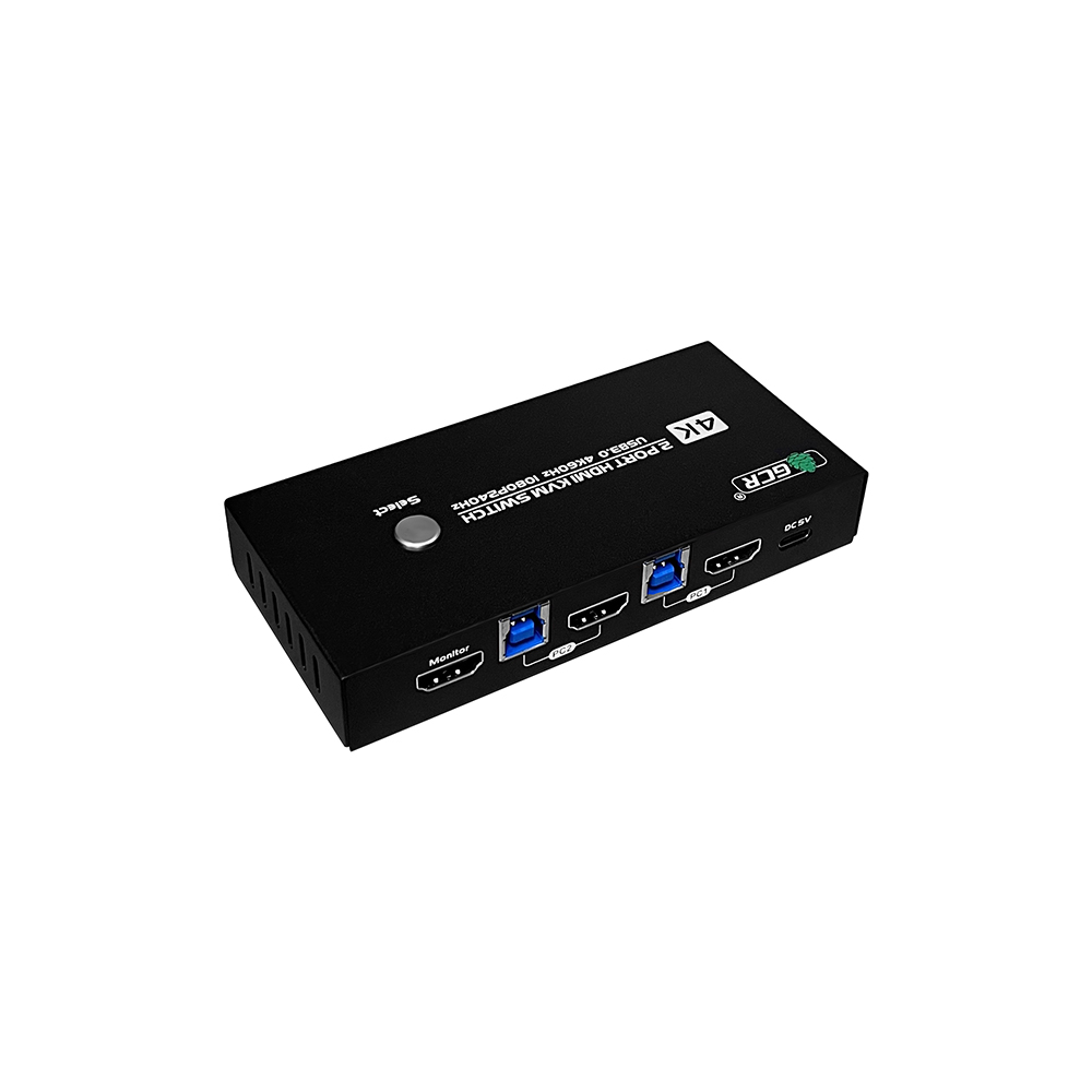 GCR Переключатель KVM HDMI 2.0 2 устройства к 1 монитору 4K60Hz USB 3.0