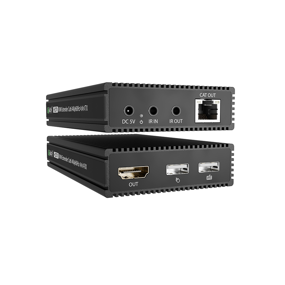 GCR PRO HDMI удлинитель KVM по витой паре CAT5e/6 до 120м 4K@60Гц передатчик + приемник ИК-управление