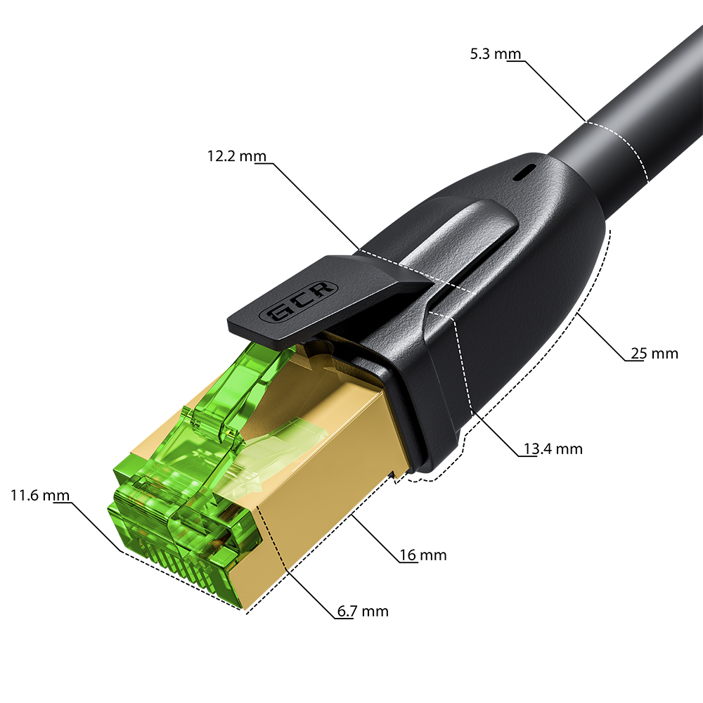 GCR PRO круглый FTP Патч-корд кат.6 PROF прямой медь литой экранированные коннекторы RJ45 T568B