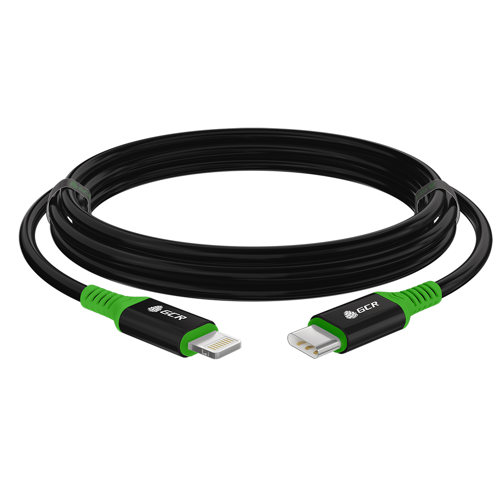 GCR PRO Кабель TypeC/Lightning быстрая зарядка 18W PD для iPhone силикон