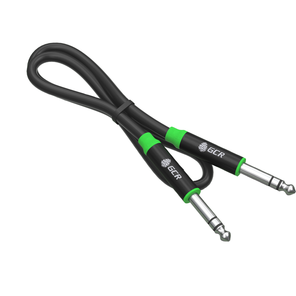 GCR PRO Аудиокабель TRS jack 6,35mm M/M AL корпус