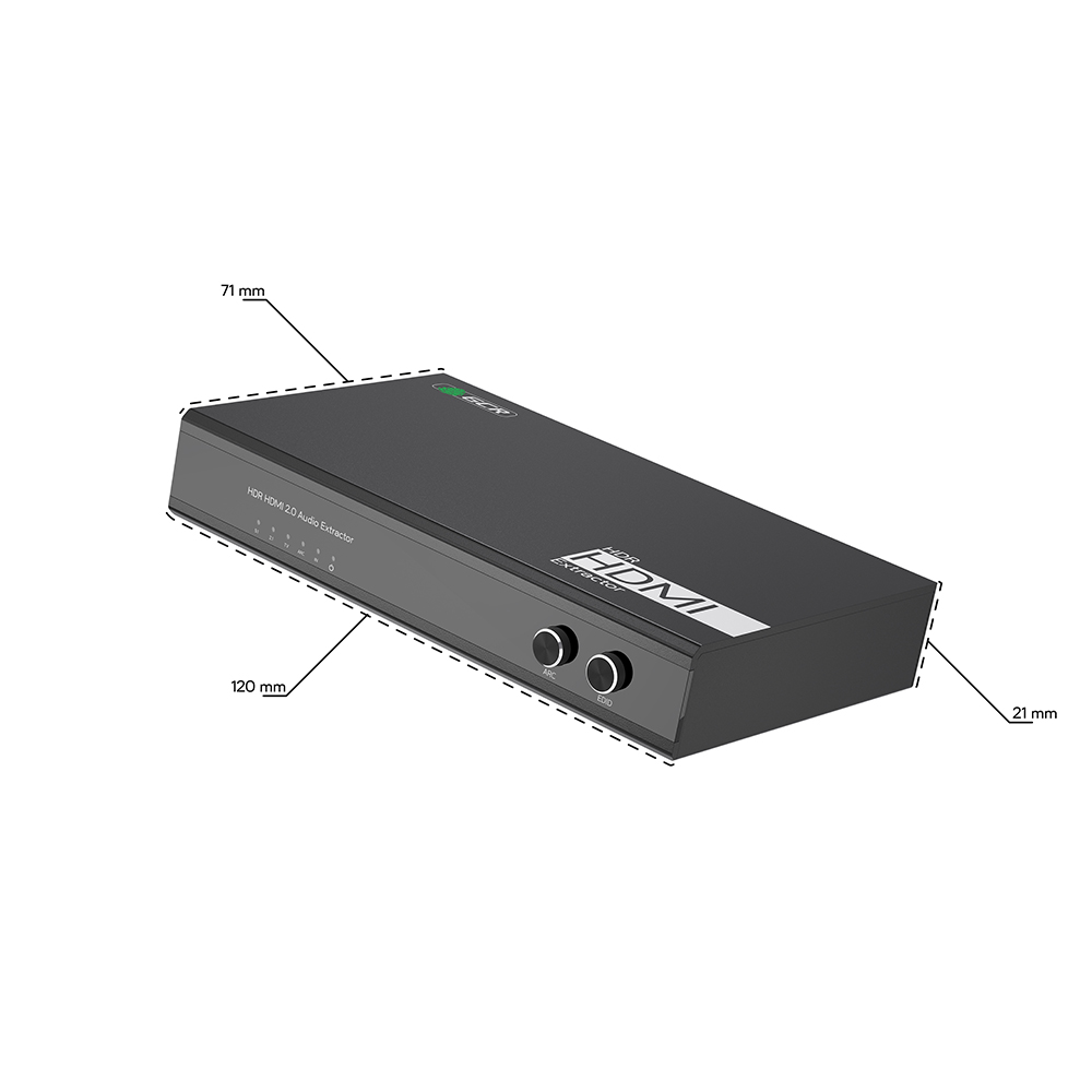 GCR PRO Конвертер Audio Extractor HDMI 2.0 1x1 18G 4K60Hz HDCP 2.2