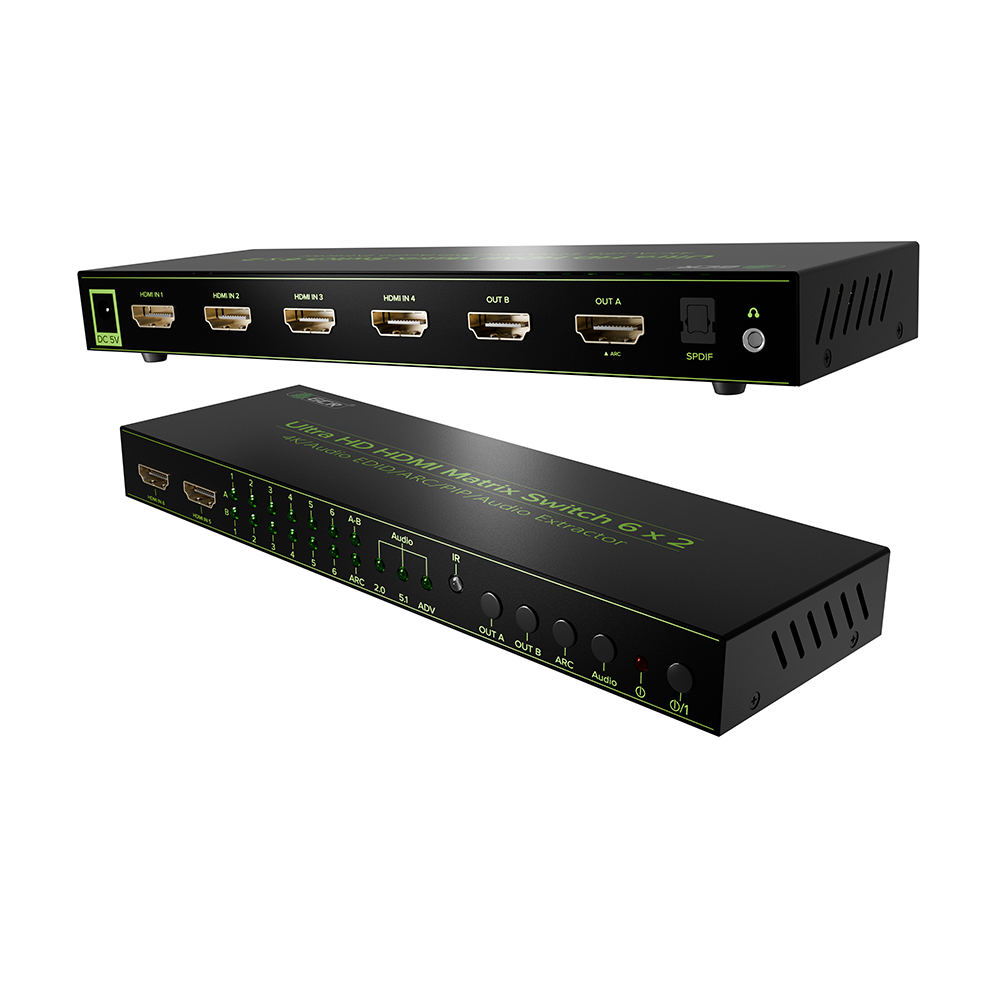 GCR PRO HDMI 2.0 Матрица переключатель 6х2 4K