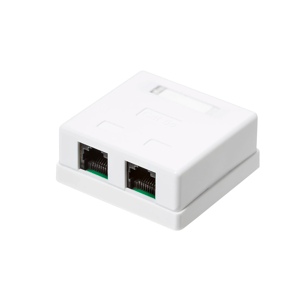 GCR Розетка внешняя 2xRJ45 UTP cat.5e 2 порта