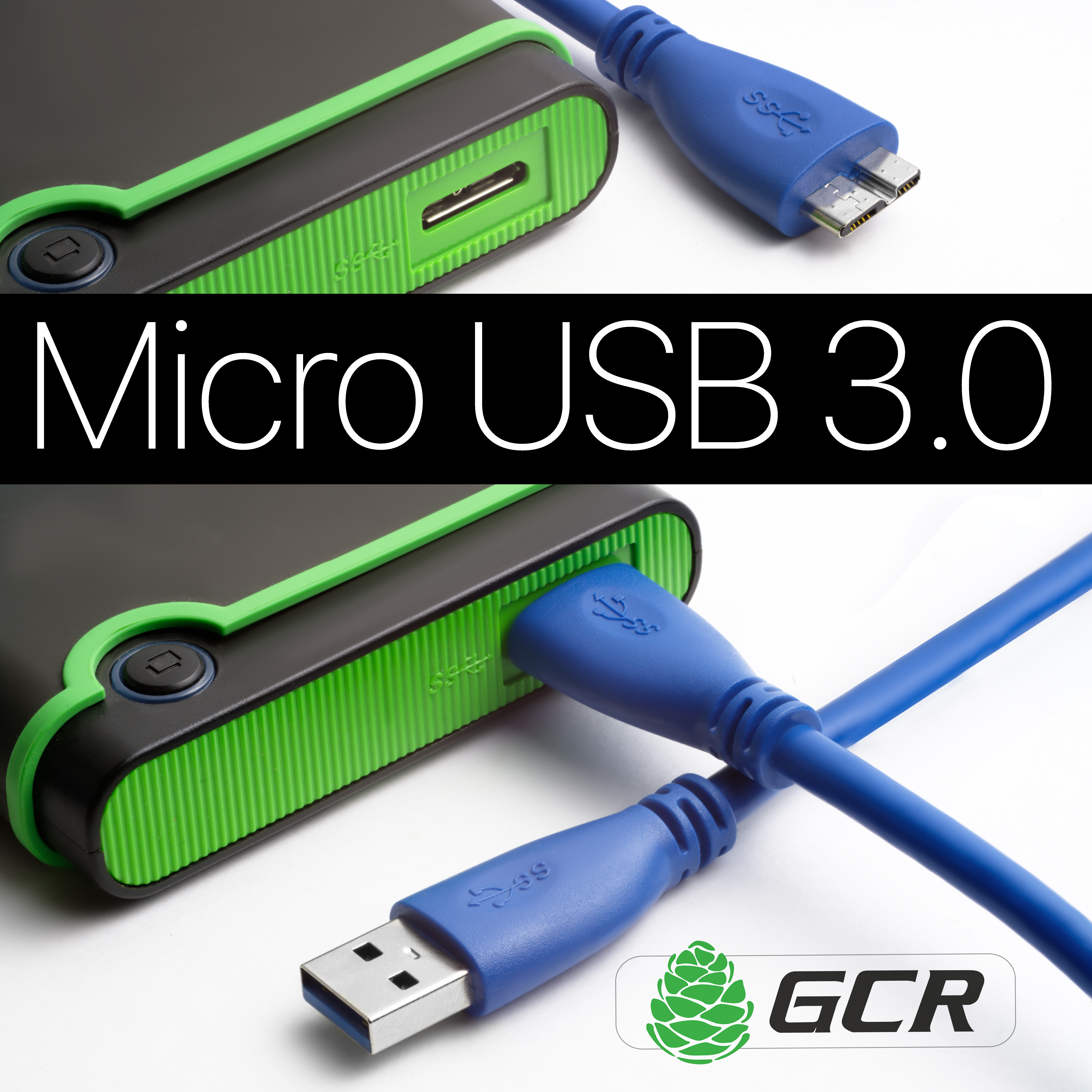 Кабель Premium AM microB 3.0 для подключения внешних жестких дисков HDD SSD для накопителей Toshiba Seagate Western Digital