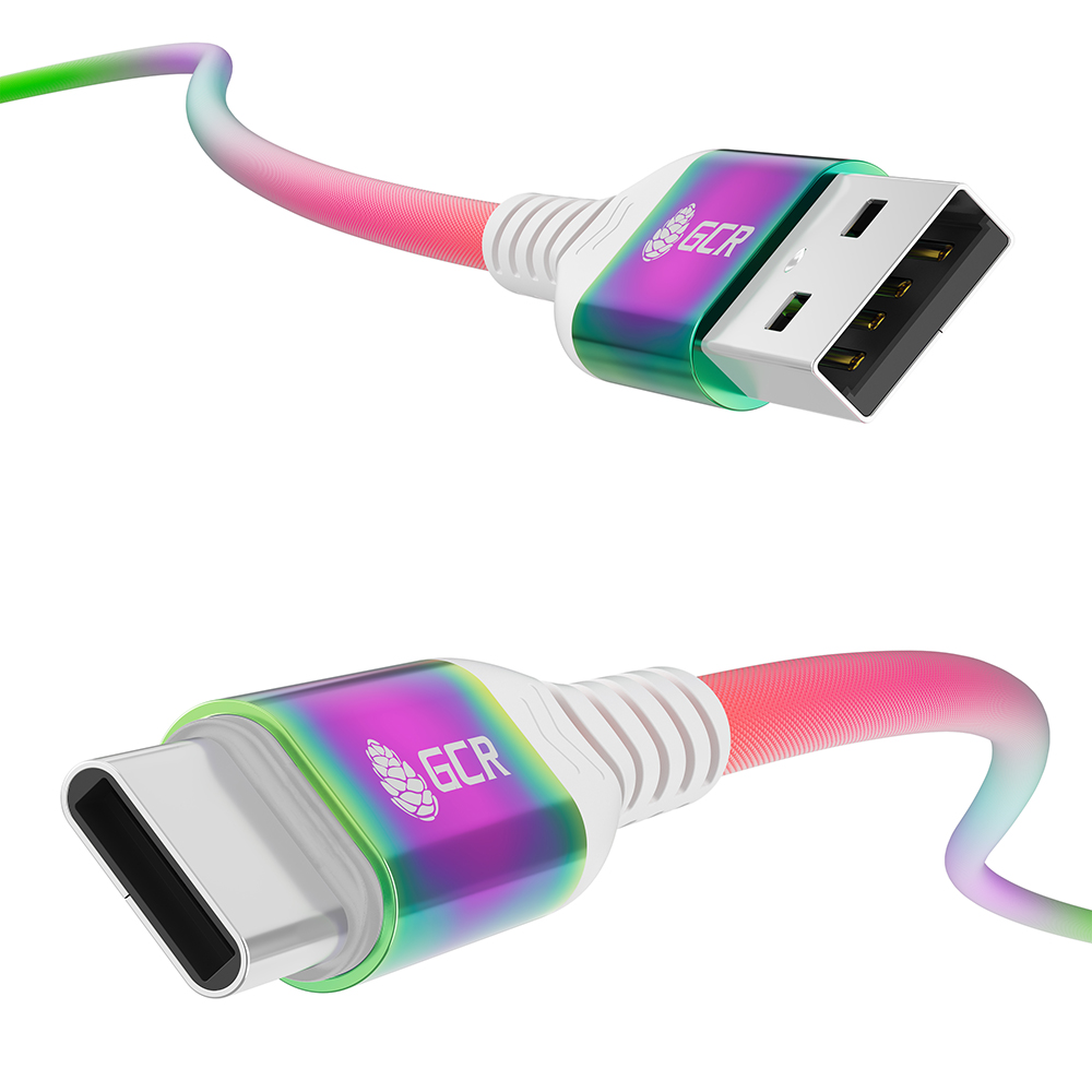GCR PRO Кабель Type-C 60W PD быстрая зарядка в оплетке текстиль