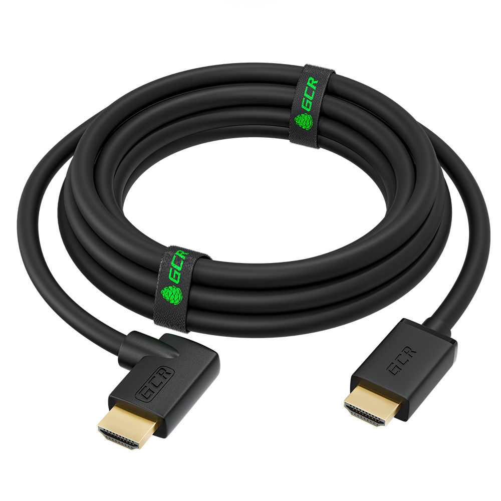 GCR Кабель HDMI 2.0 2Х экран UHD 4K 60Hz 18 Гбит правый угол