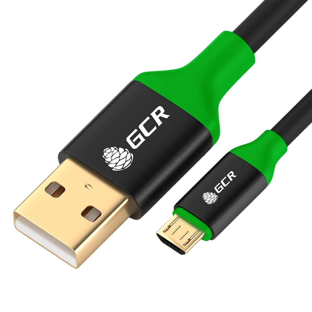 GCR Кабель MicroUSB GOLD быстрая зарядка AL корпус 28/22 AWG