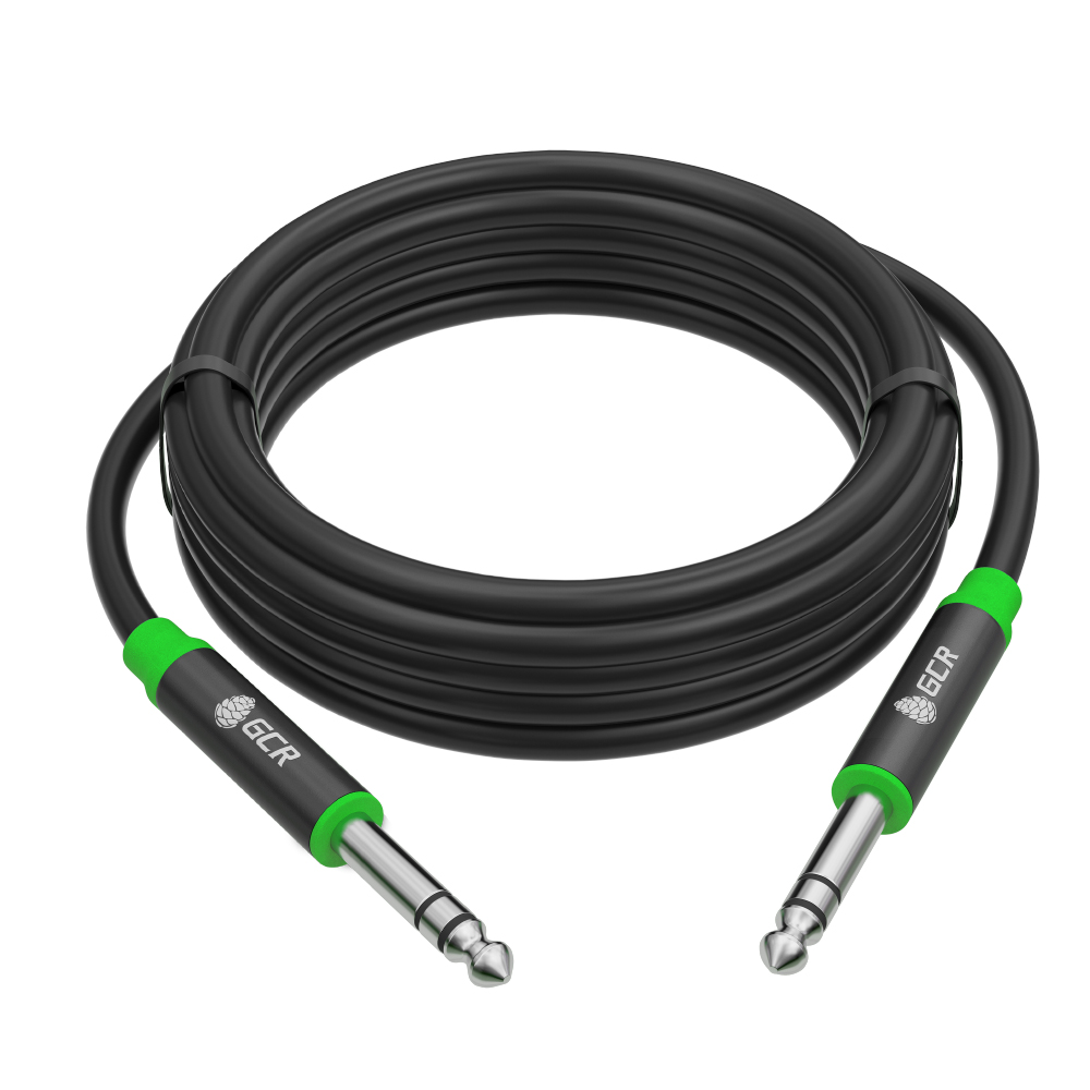 GCR PRO Аудиокабель TRS jack 6,35mm M/M AL корпус