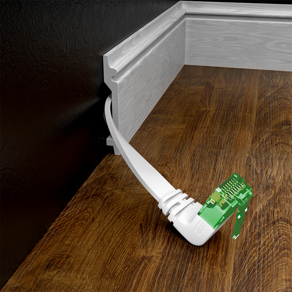 GCR PRO плоский угол нижний/нижний UTP Патч-корд кат.6 LSZH PROF прямой медь литой RJ45 T568B