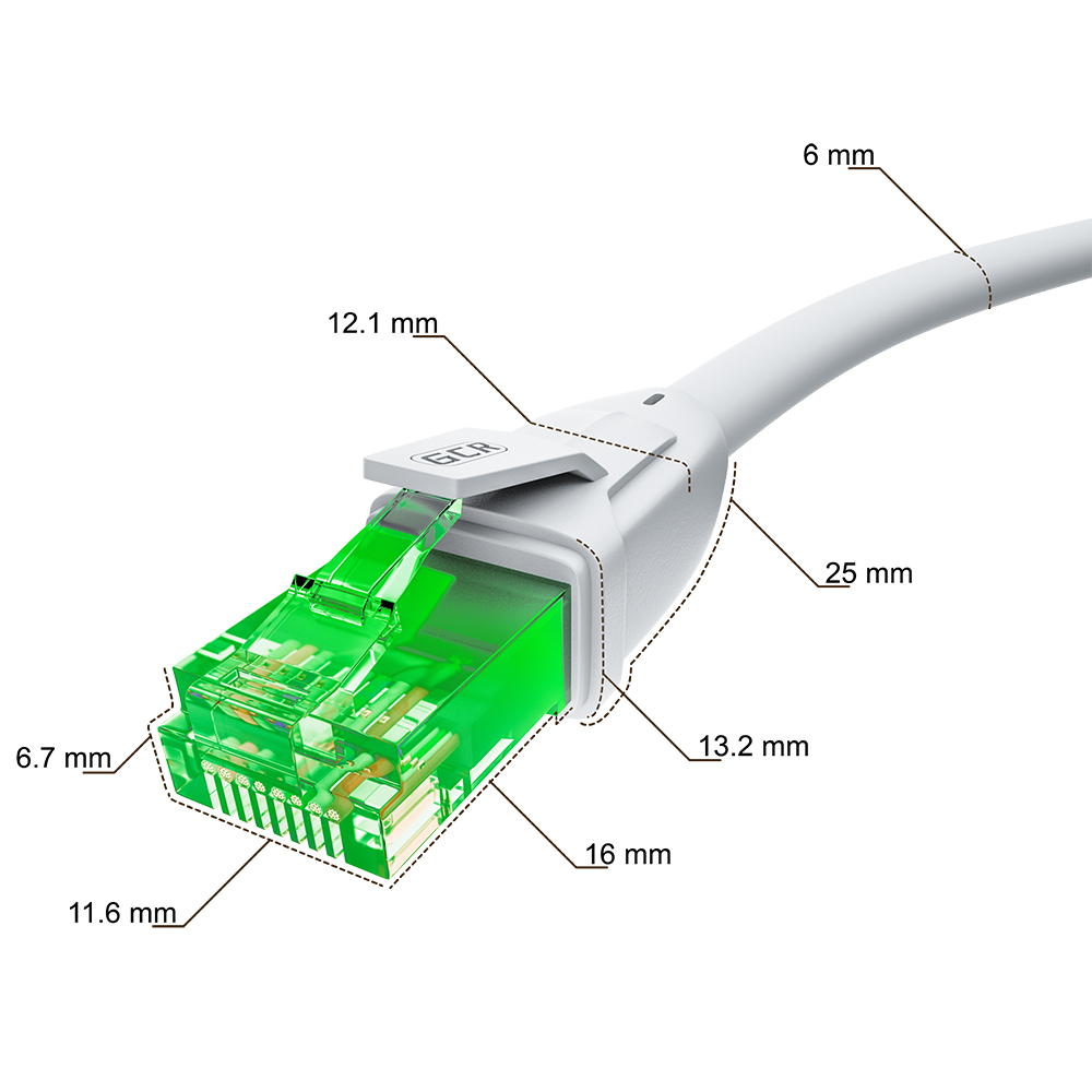 GCR Патч-корд кат.6 UTP 24 AWG RJ45 T568B