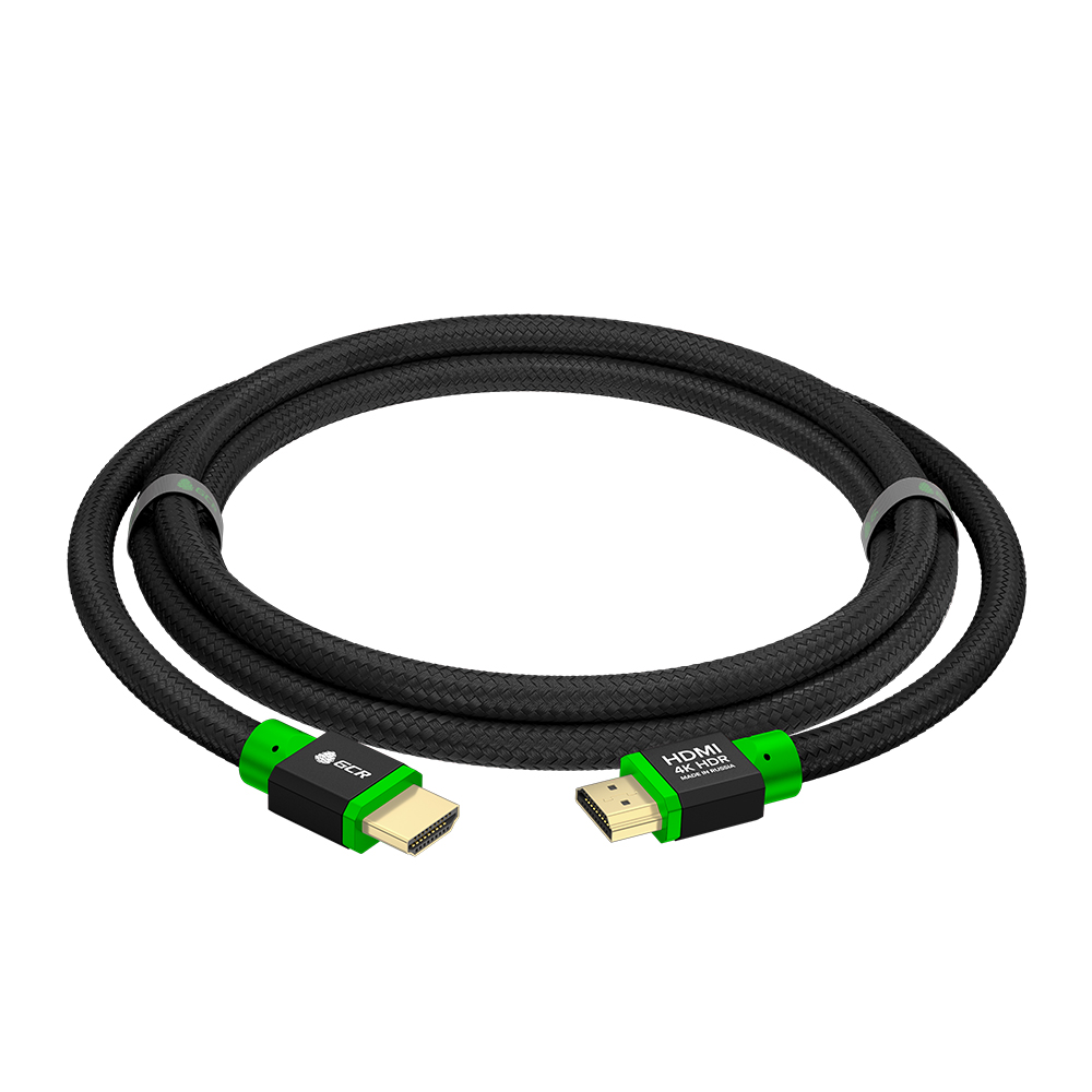 GCR PRO Кабель PROF HDMI 2.0  3Х экран UHD 4K 60Hz 18 Гбит капрон
