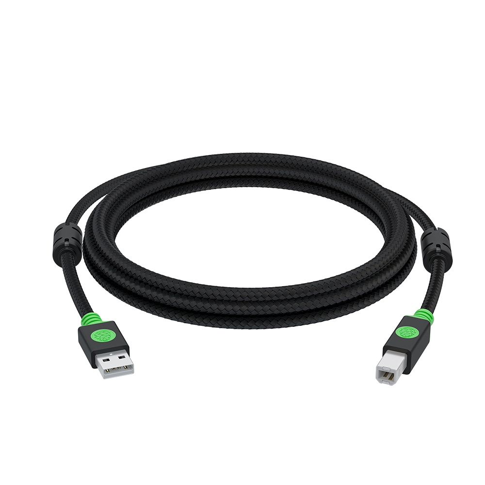 GCR PRO Кабель в оплетке нейлон USB 2.0 AM/BM экран армирование