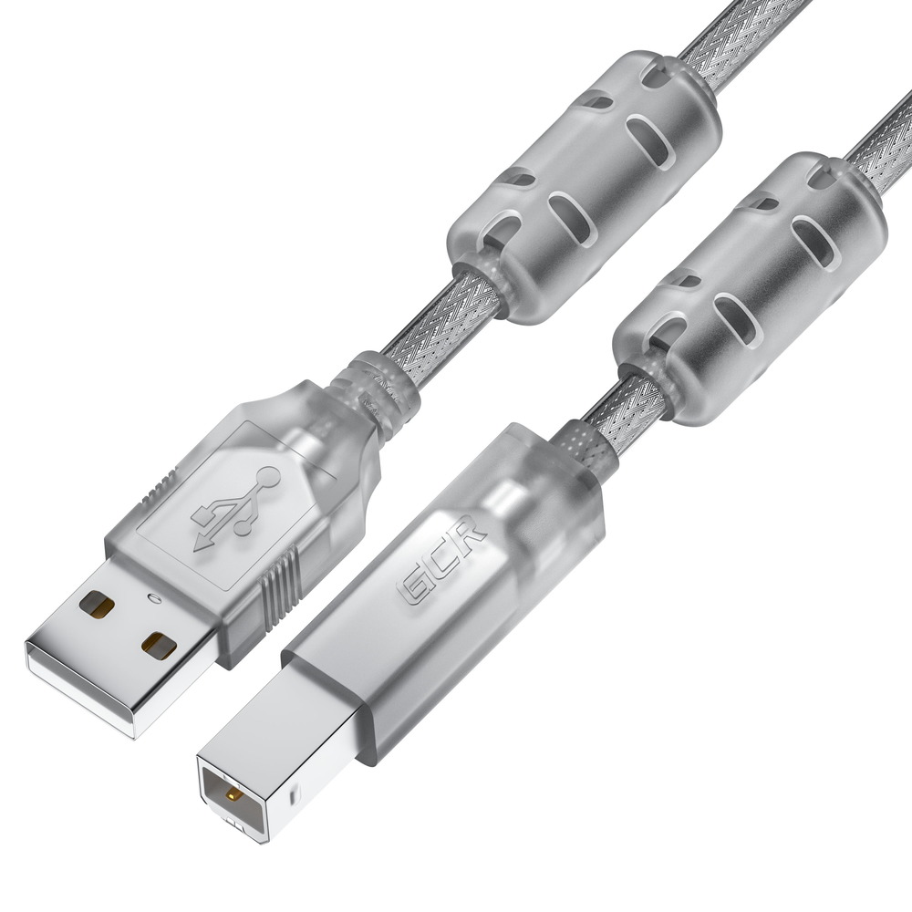 GCR PRO Кабель PROF USB 2.0 AM/BM ферриты экран армирование