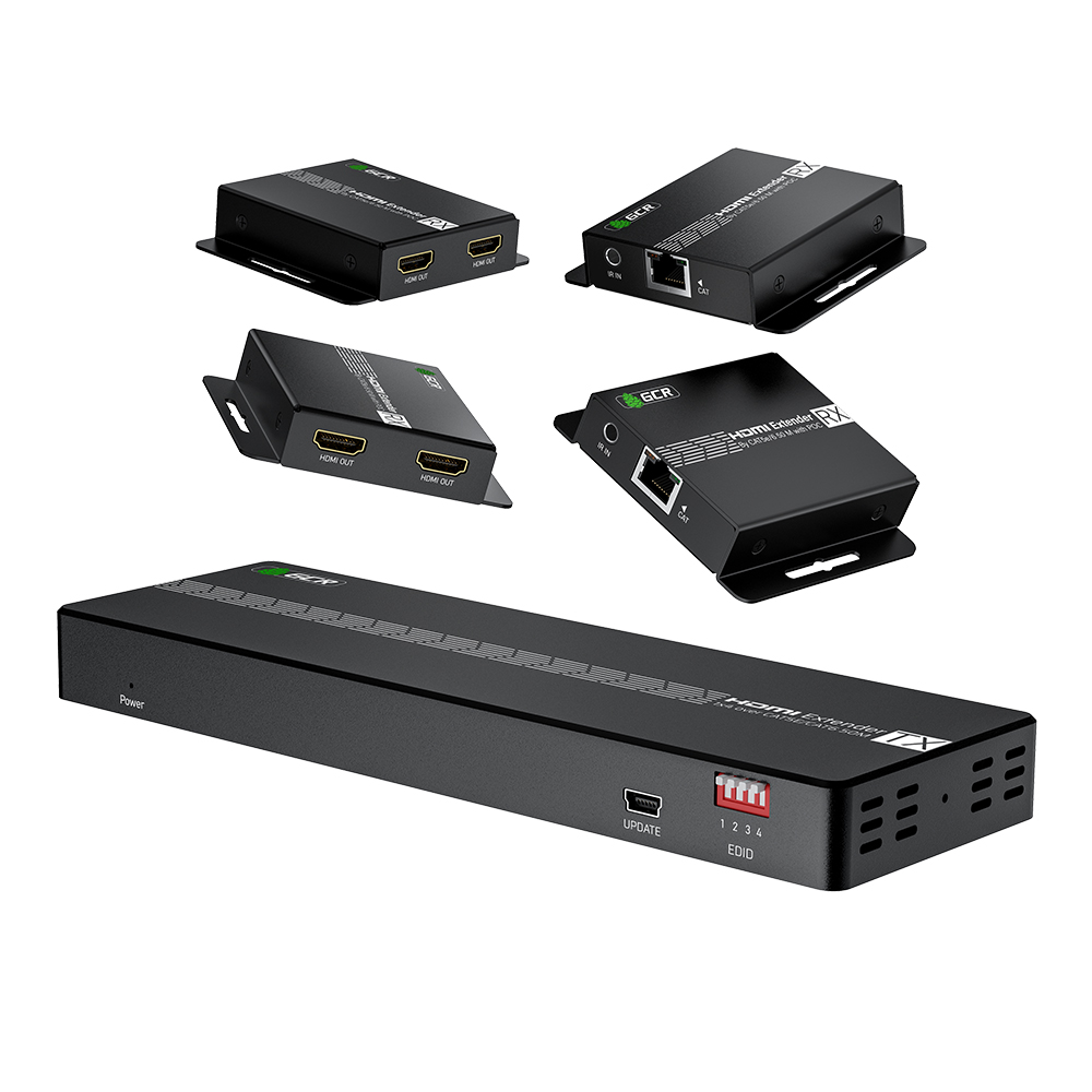 GCR PRO Сплиттер - удлинитель HDMI по витой паре 1x4 на 9 дисплеев